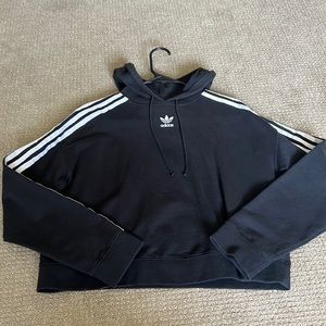 Adidas black crop hoodie